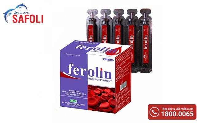 Ferolin là sản phẩm dạng ống uống bổ sung sắt và vitamin B12 cho cơ thể