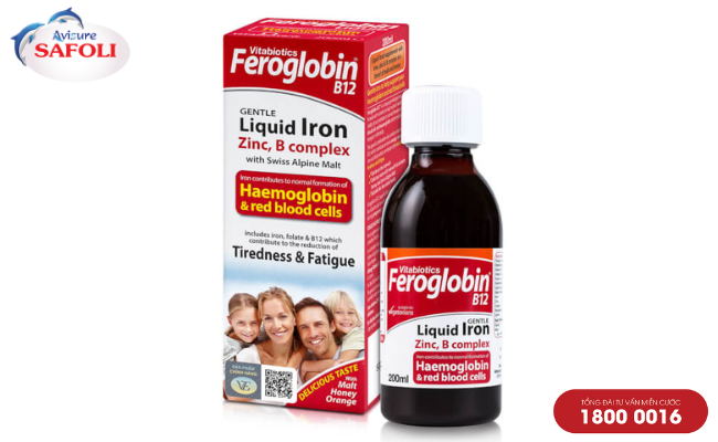 Siro Feroglebin Liquid ống uống bổ sung sắt nước cho bé